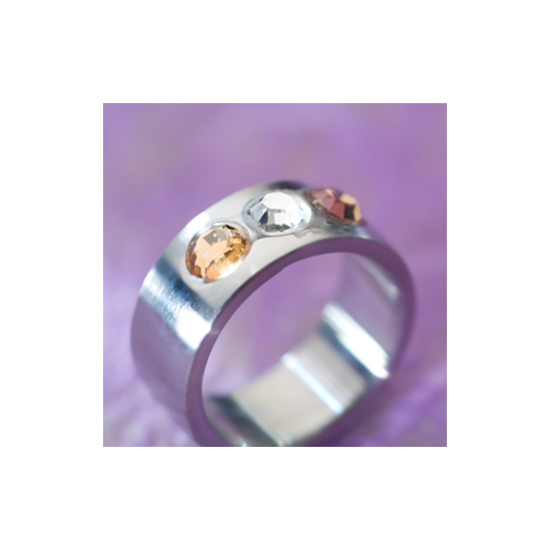 Swarovski bague 3 pierres modèle large