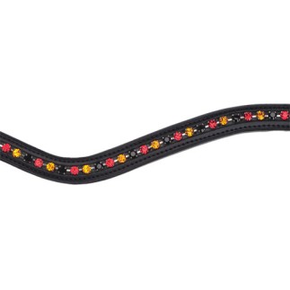 Frontal Otto Schumacher noir-rouge-or gd pierres | Frontal Otto Schumacher noir-rouge-or