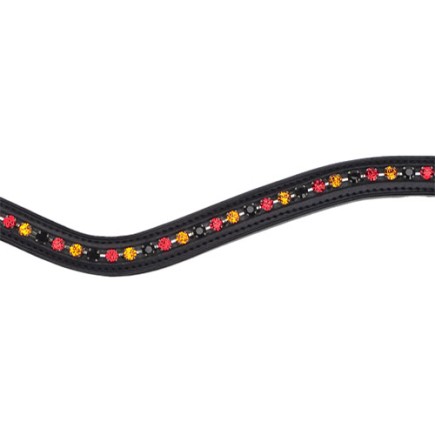 Frontal Otto Schumacher noir-rouge-or gd pierres | Frontal Otto Schumacher noir-rouge-or