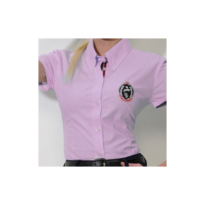 Spooks: Chemise Rose lignée courtes manches