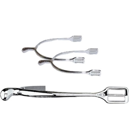 Eperons Sprenger 15mm "Zinc" – Bout arrondi – Équitation