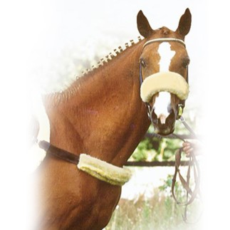 Fourreau de muserolle en mouton véritable 31cm – Noir