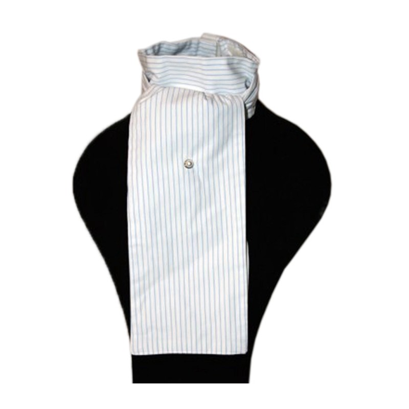 Plastron de luxe en motif – Blanc et bleu pastel Plastron de luxe en motif – Blanc et bleu pastel