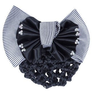 Pinces concours Noir/Blanc – Wembley – Pinces à cheveux-filet-chouchou – Équitation