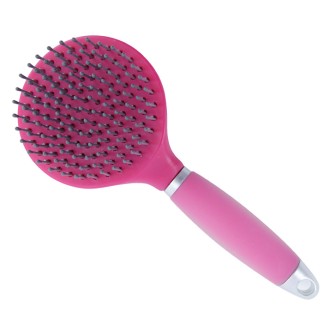 Brosse à crin avec poignée gel – Rose – Wembley – Brosses – Équitation