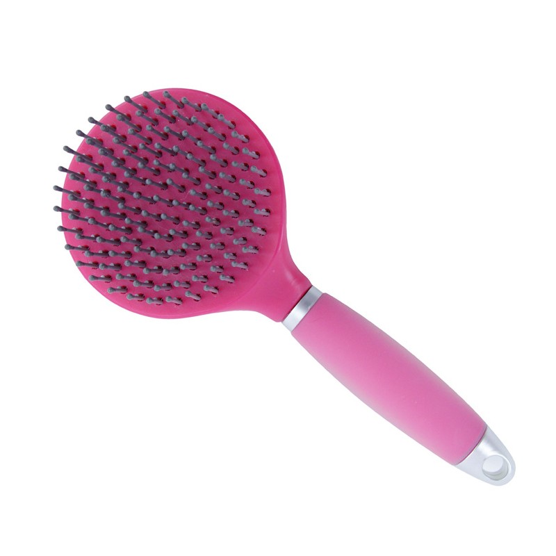 Brosse à crin avec poignée gel – Rose Brosse à crin avec poignée gel – Rose