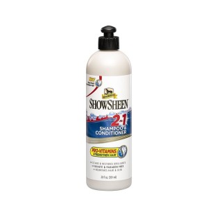 Absorbine: Showsheen shampoing 2 en 1 591ml – Soins des crins et robes – Équitation