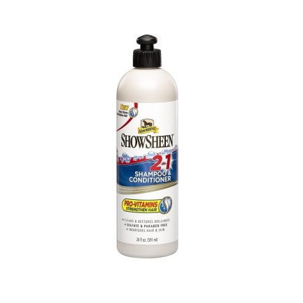 Absorbine: Showsheen shampoing 2 en 1 591ml – Soins des crins et robes – Équitation