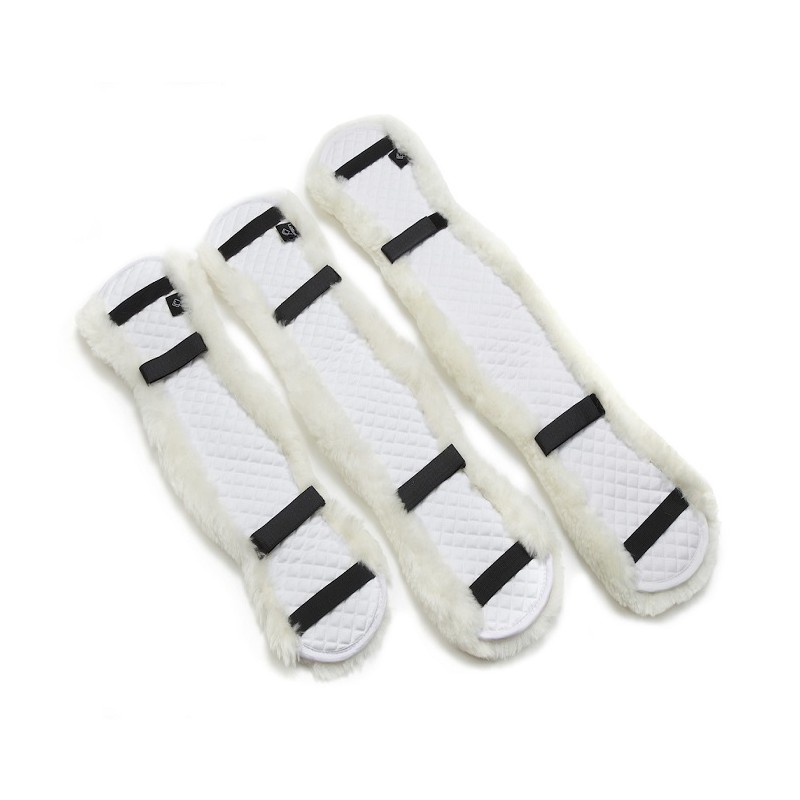 Lemieux: foureau de sangle dressage agneau veritable 65cm – 65 cm, Blanc