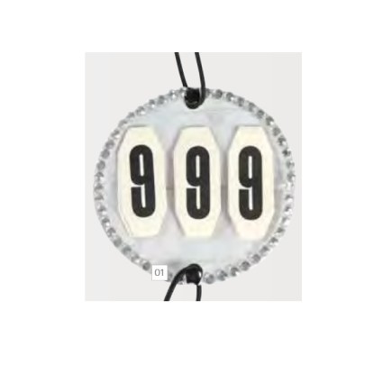 Pfiff: Numéro de tête avec strass – Rose – Équitation