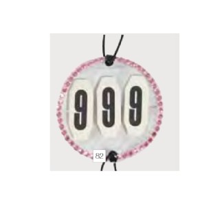 Pfiff: Numéro de tête avec strass – Rose