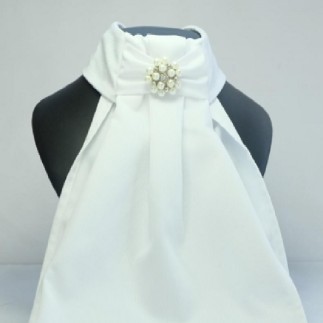 Showquest: Plastron cotton broche – Blanc – Plastrons-jabots-cravates – Équitation