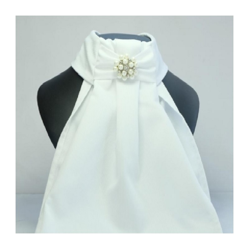 Showquest: Plastron cotton broche – Blanc Showquest: Plastron cotton broche – Blanc