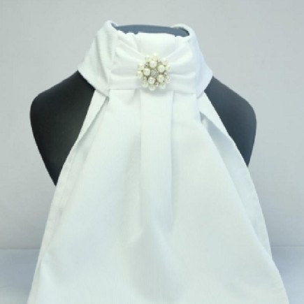 Showquest: Plastron cotton broche – Blanc – Plastrons-jabots-cravates – Équitation