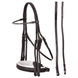 Anky: Sensation Double bride Noir/Blanc – Cob – Les brides d'autres marques – Équitation