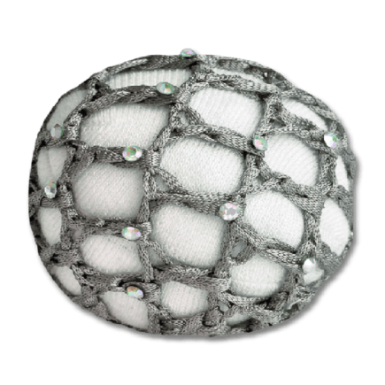 Filet pour donuts avec strass – Gris – Wembley – Pinces à cheveux-filet-chouchou – Équitation